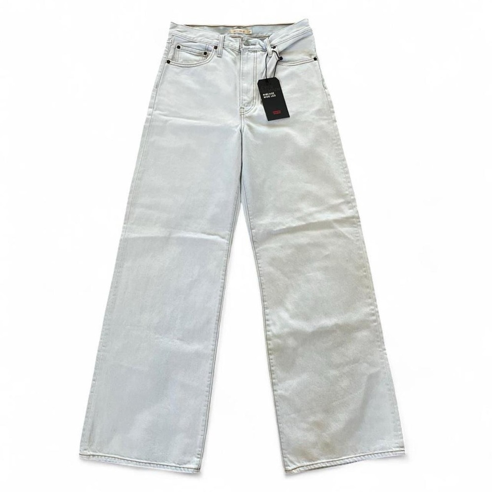 NWT Levi's High Rise Ribcage Bleach Acid Wash Wide Leg Baggy Jeans